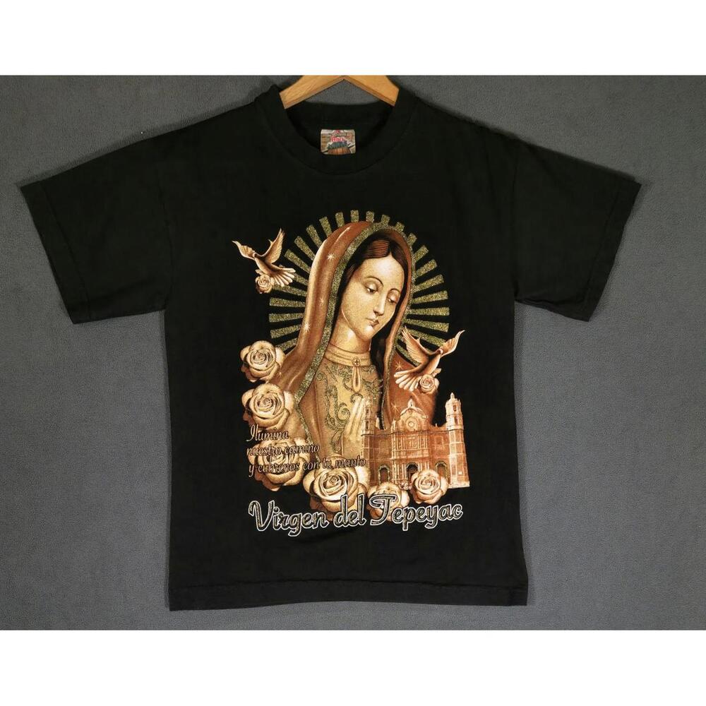 Vintage 90’s Madrecita Virgin Mary Men’s Shirt Size SMALL - Rock Revolution Tag